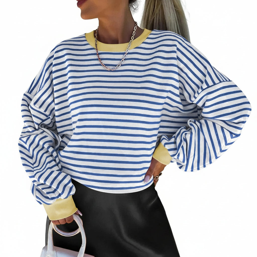 Kvinnors Boxig Tröja Randig Stil 0