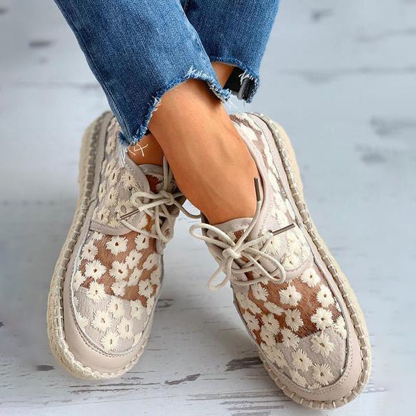 Kvinnors Broderade Sneakers Stiliga 1