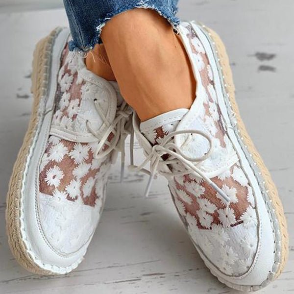 Kvinnors Broderade Sneakers Stiliga 4