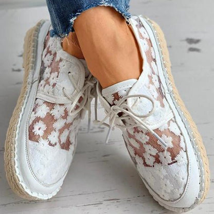 Kvinnors Broderade Sneakers Stiliga 4