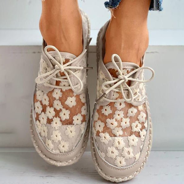 Kvinnors Broderade Sneakers Stiliga 5