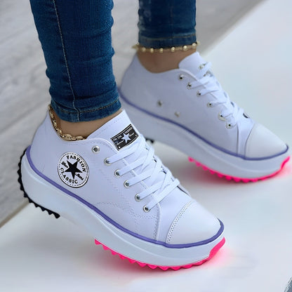 Kvinnors Canvas Sneakers med Mångsidig Stil 1