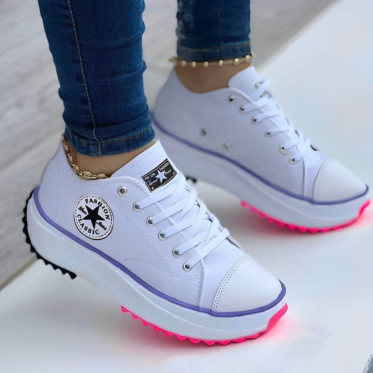 Kvinnors Canvas Sneakers med Mångsidig Stil 1