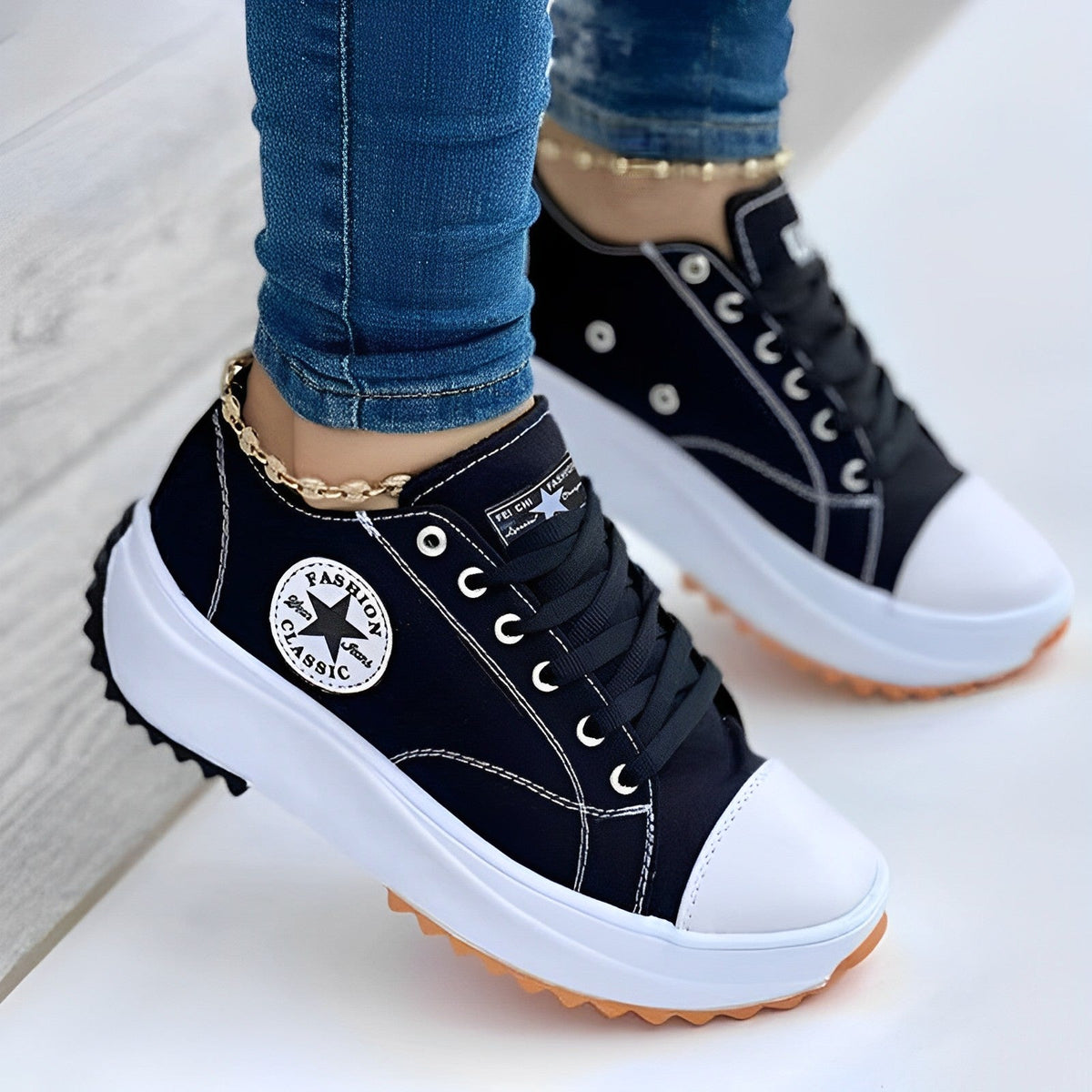 Kvinnors Canvas Sneakers med Mångsidig Stil 3