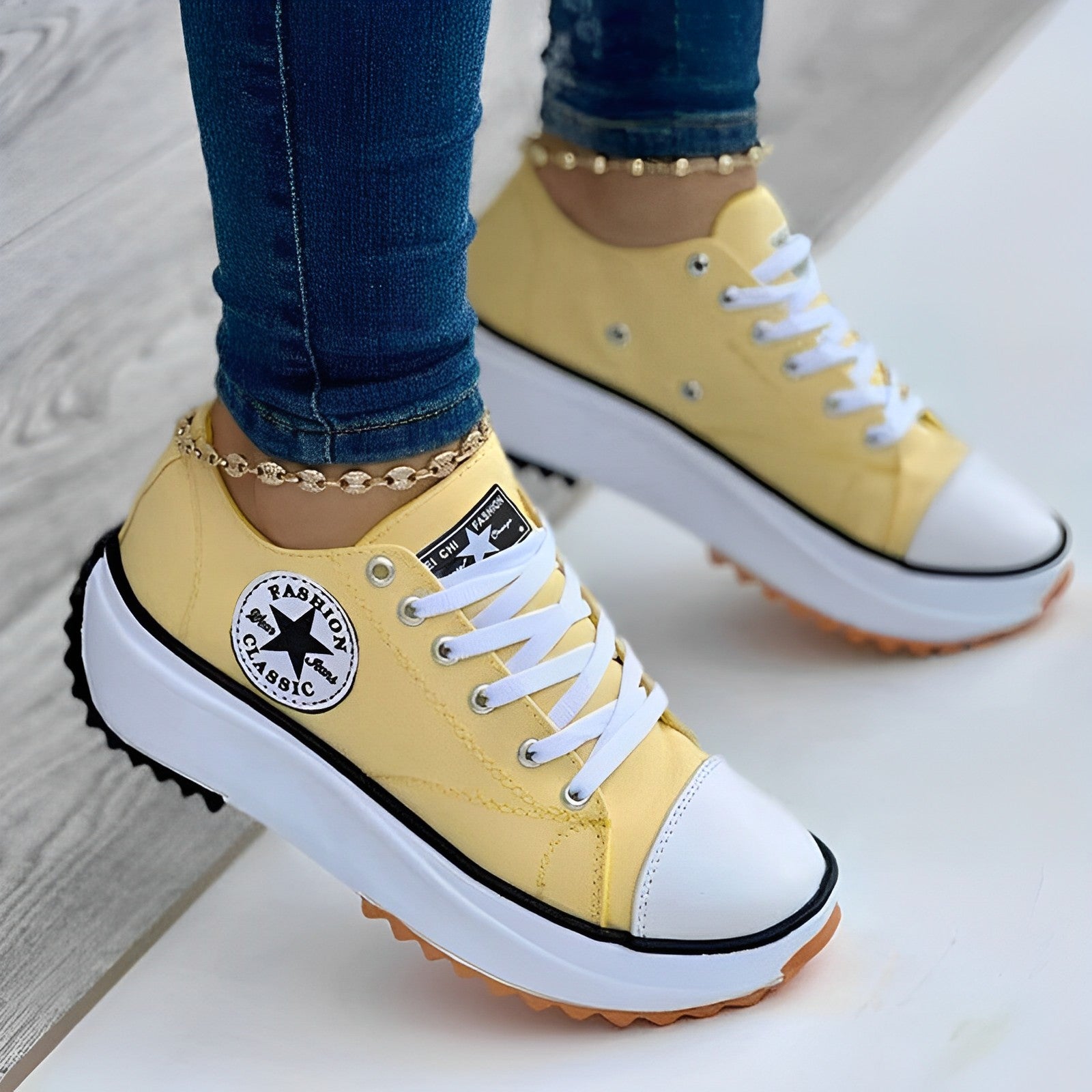Kvinnors Canvas Sneakers med Mångsidig Stil 4