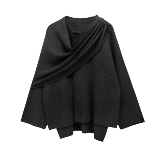 Kvinnors Cape Coat Draperad 0