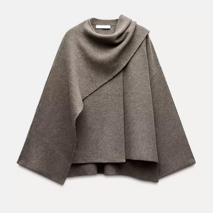 Kvinnors Cape Coat Draperad 1