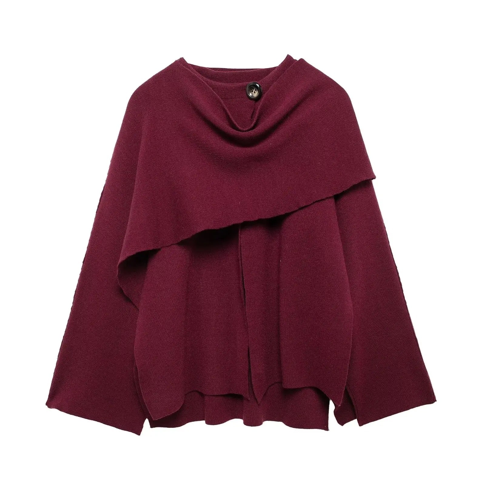 Kvinnors Cape Coat Draperad 2
