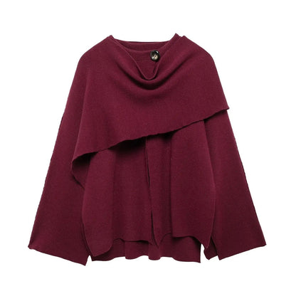 Kvinnors Cape Coat Draperad 2