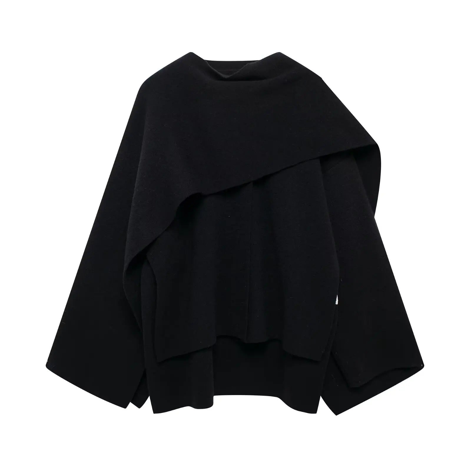 Kvinnors Cape Coat Draperad 4