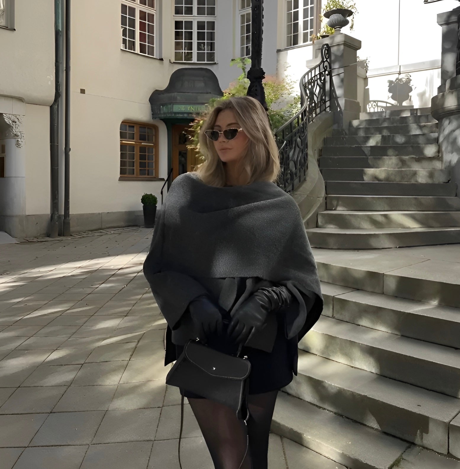 Kvinnors Cape Coat Draperad 8
