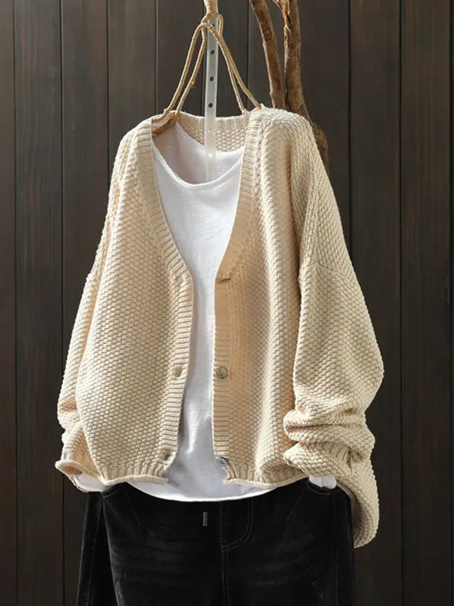 Kvinnors Cardigan V-ringad Avslappnad Stil 3