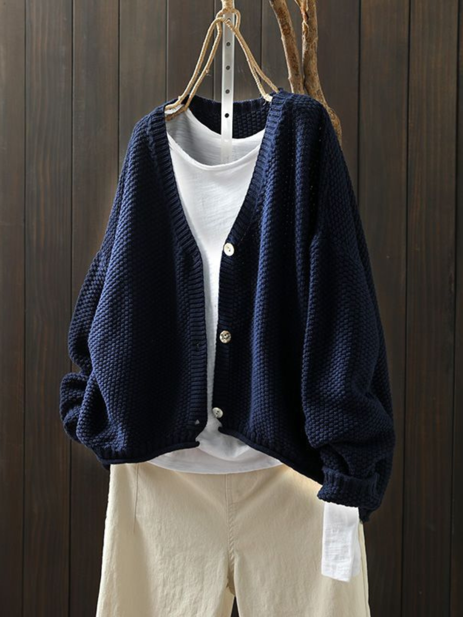 Kvinnors Cardigan V-ringad Avslappnad Stil 5