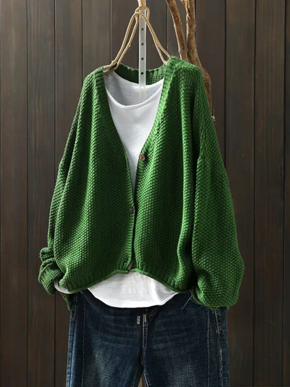 Kvinnors Cardigan V-ringad Avslappnad Stil 6
