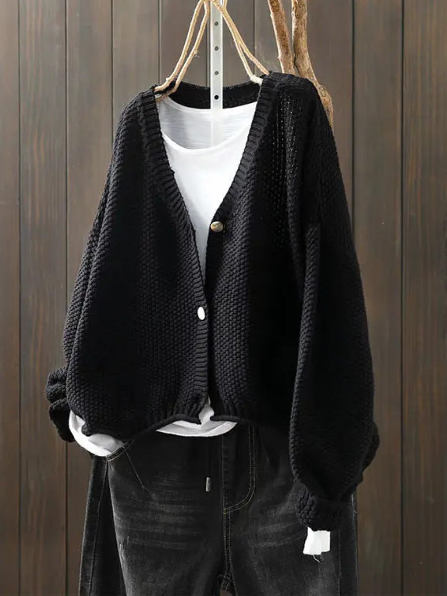 Kvinnors Cardigan V-ringad Avslappnad Stil 7