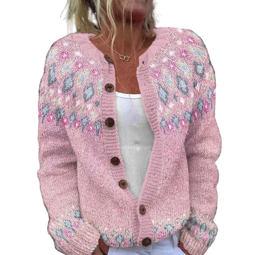 Kvinnors Cardigan i Rosa Stil 0