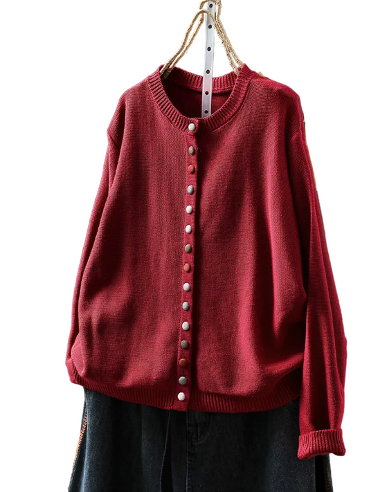 Kvinnors Cardigan med Elegant Drapering 0