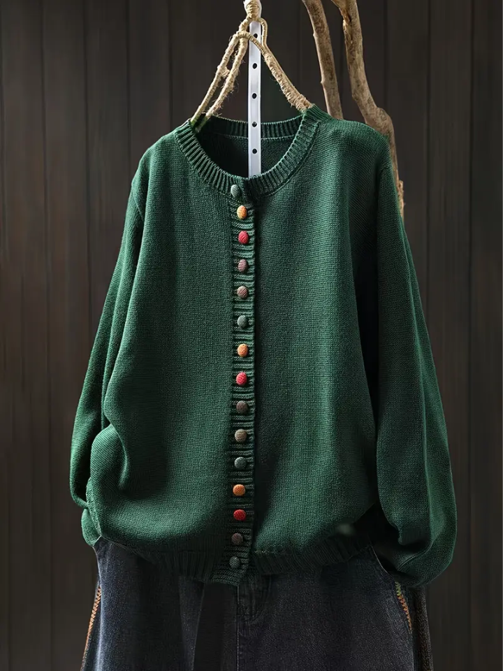 Kvinnors Cardigan med Elegant Drapering 5