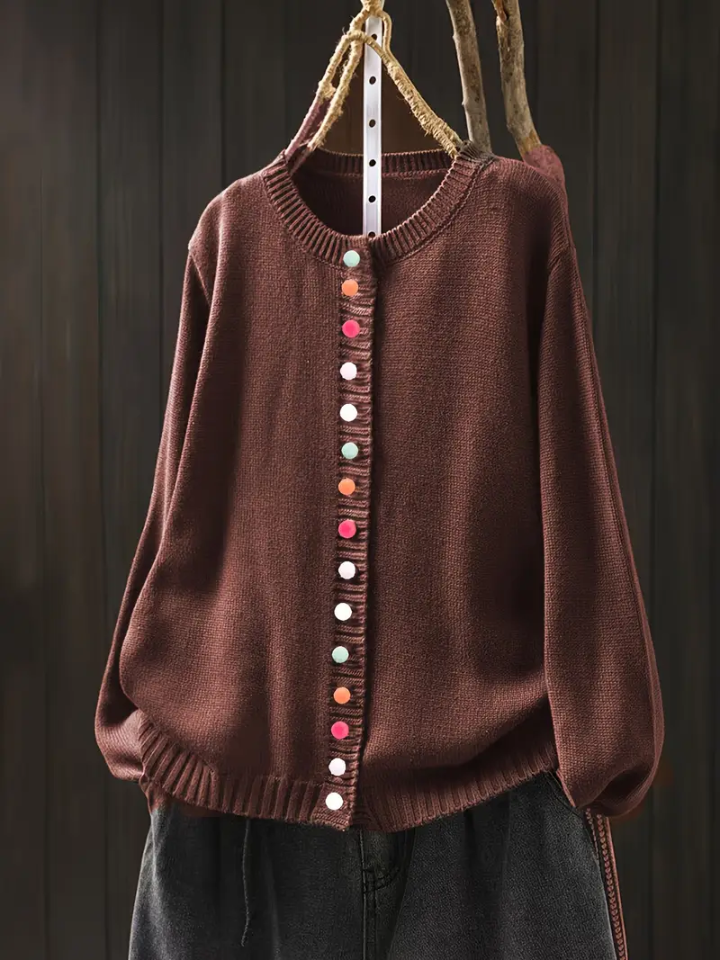 Kvinnors Cardigan med Elegant Drapering 6