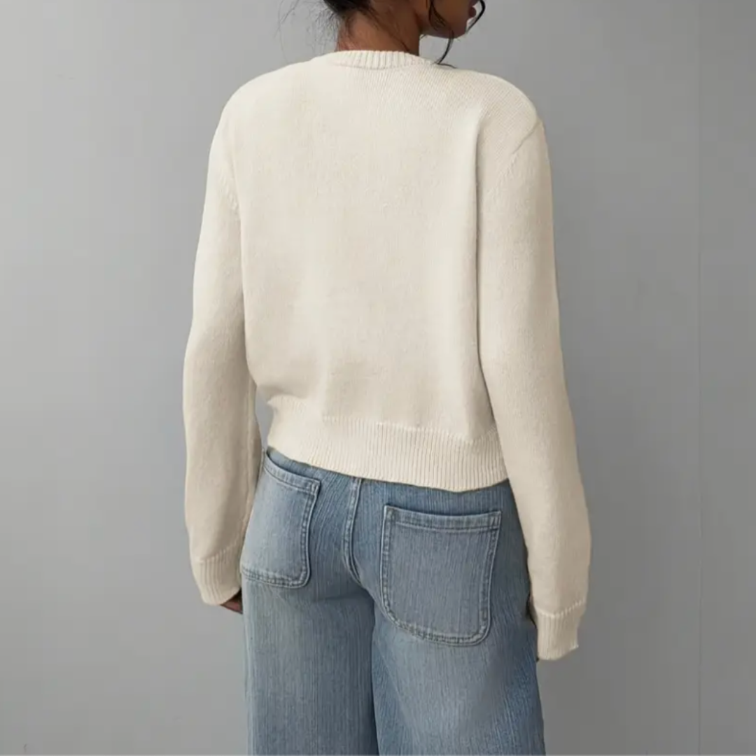 Kvinnors Cardigan med Kort Knappar 3