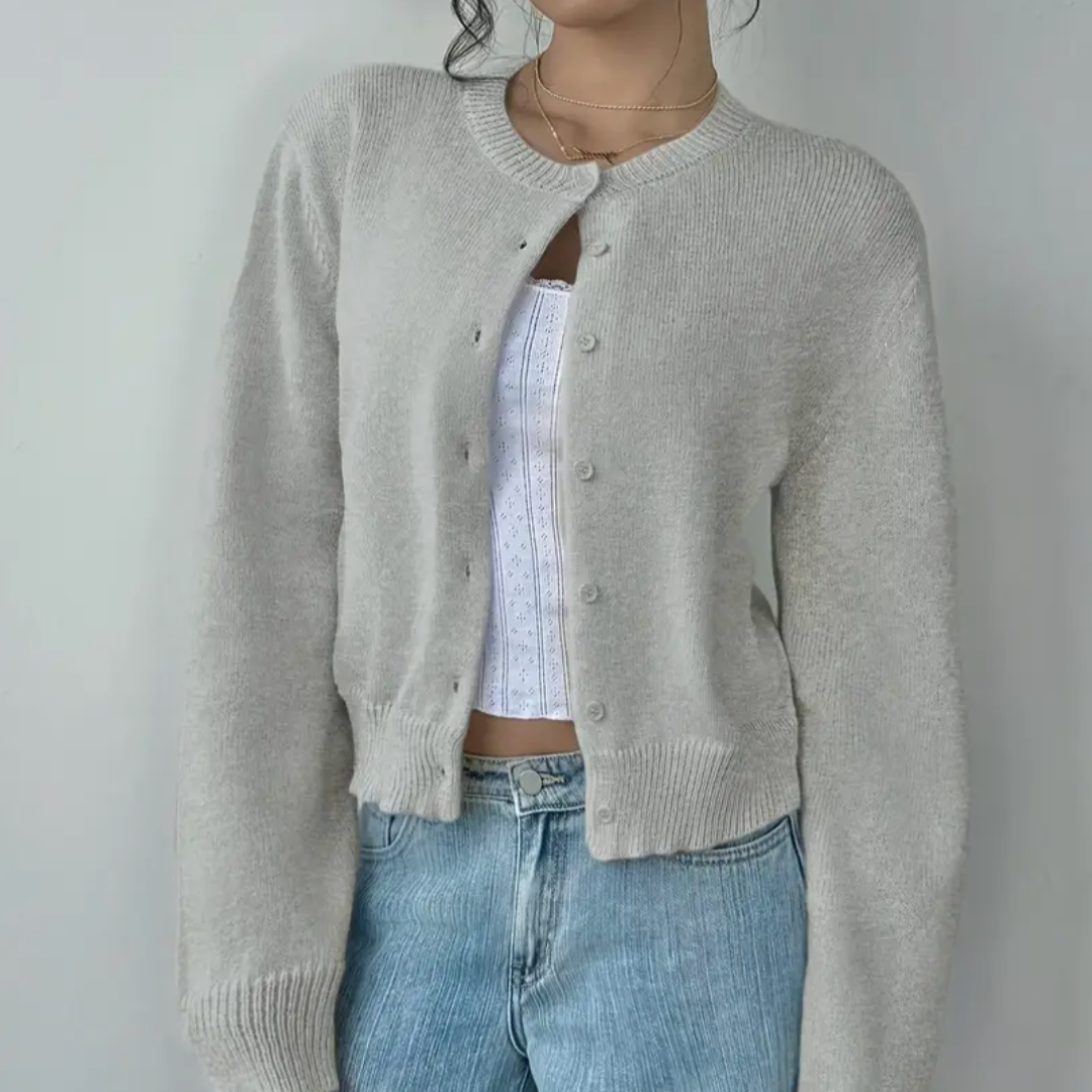 Kvinnors Cardigan med Kort Knappar 5