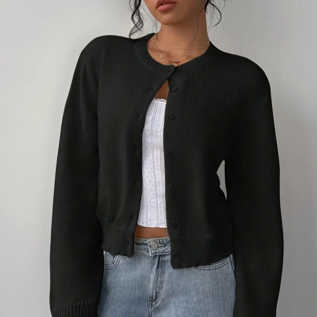 Kvinnors Cardigan med Kort Knappar 8