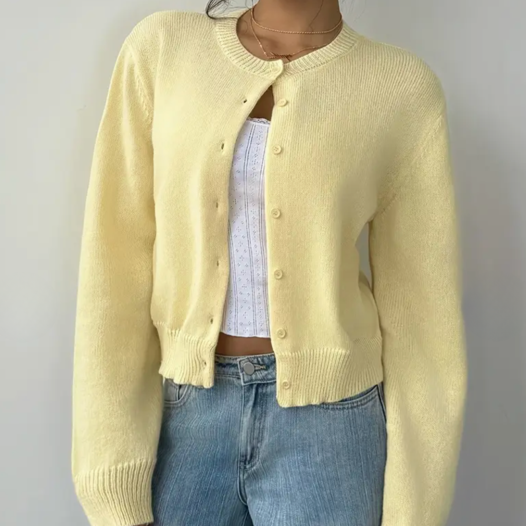 Kvinnors Cardigan med Kort Knappar 9