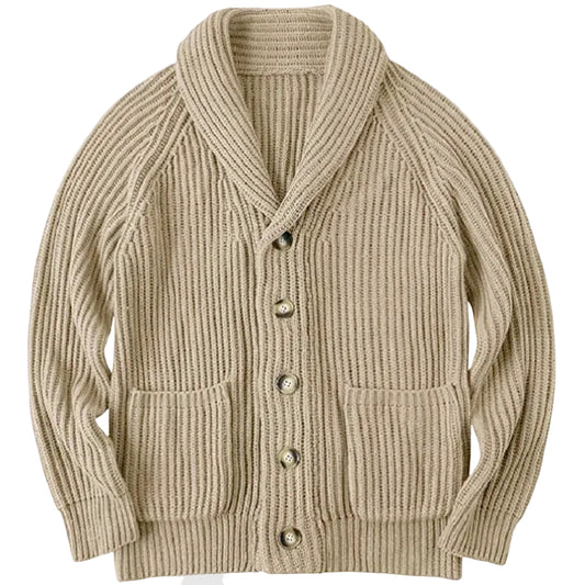 Kvinnors Cardigan med Sjalkrage Ribbade Detaljer 0