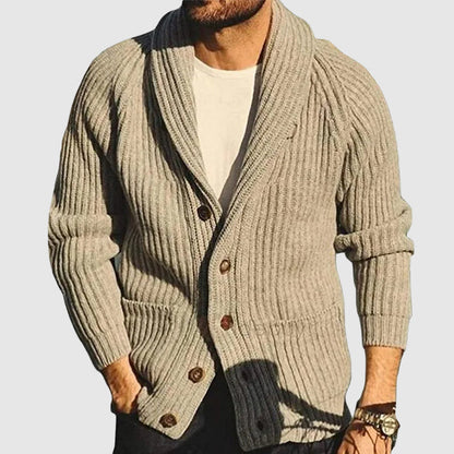 Kvinnors Cardigan med Sjalkrage Ribbade Detaljer 2