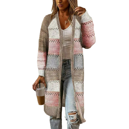 Kvinnors Casual Cardigan Randig 0