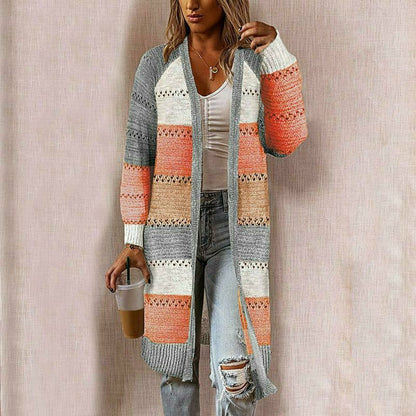 Kvinnors Casual Cardigan Randig 2