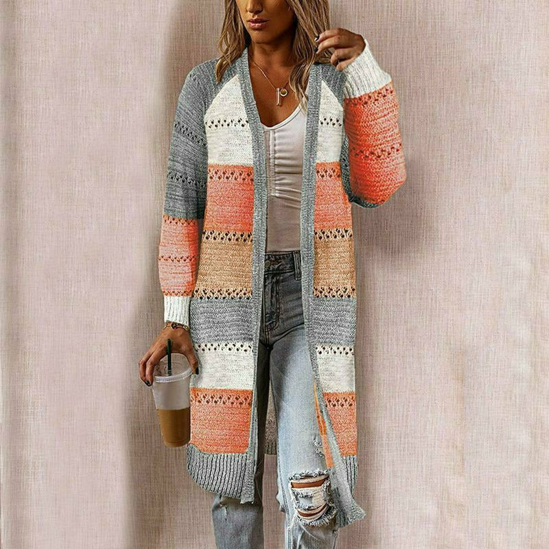 Kvinnors Casual Cardigan Randig 2