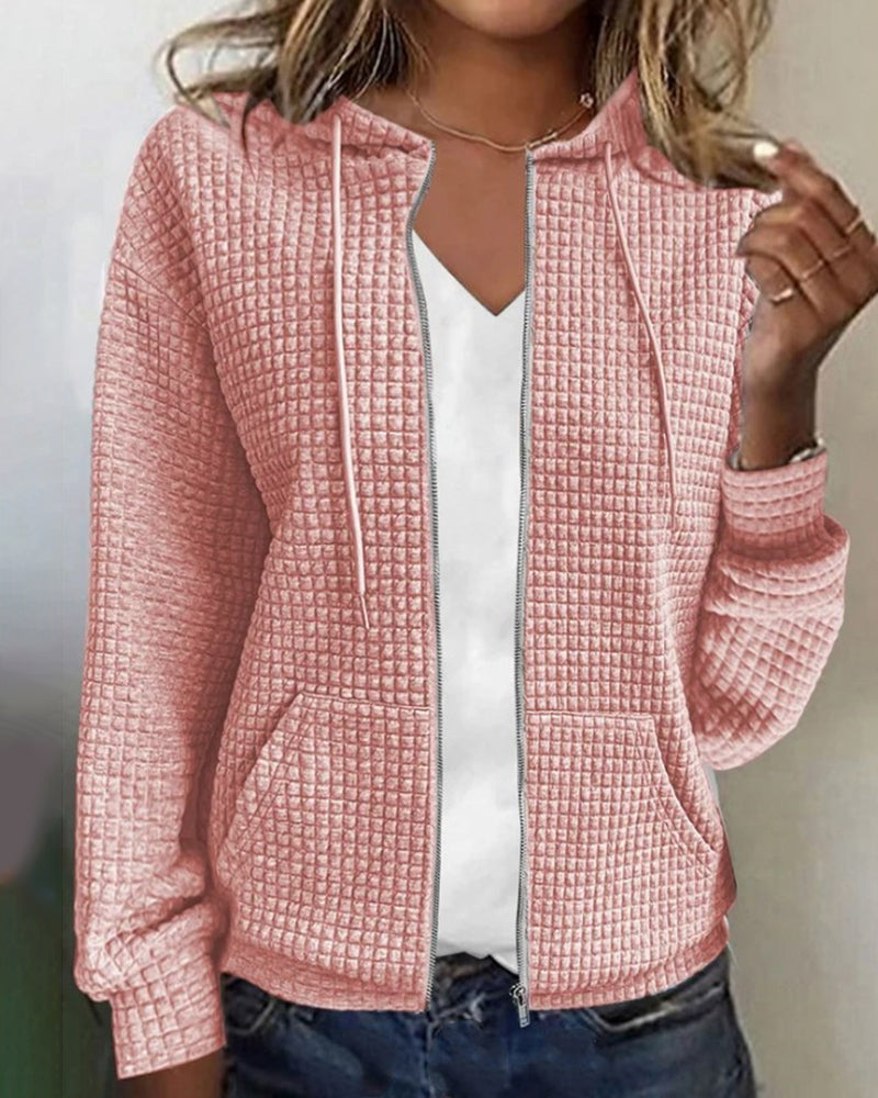 Kvinnors Casual Jacka med Fickor Modern Design 3