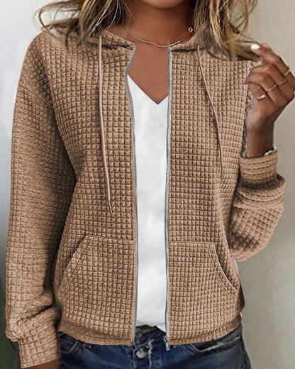 Kvinnors Casual Jacka med Fickor Modern Design 4