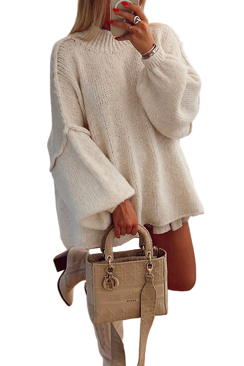 Kvinnors Casual Pullover Tröja med Drop Shoulder 0