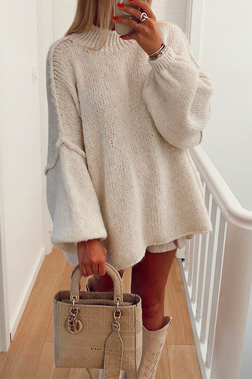 Kvinnors Casual Pullover Tröja med Drop Shoulder 2