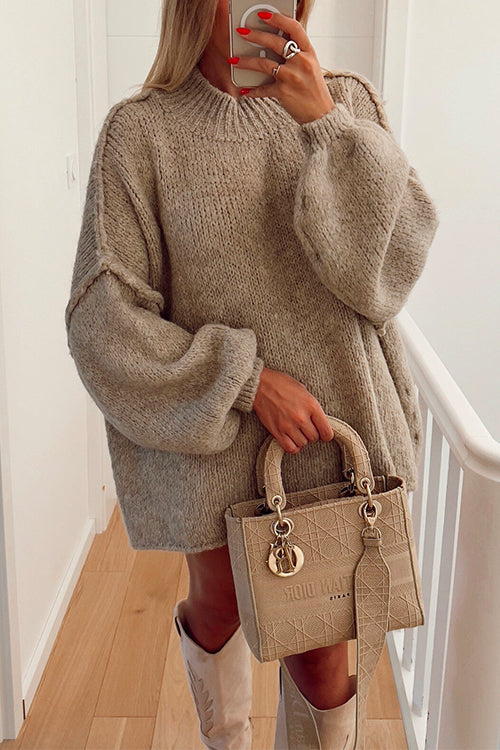 Kvinnors Casual Pullover Tröja med Drop Shoulder 5