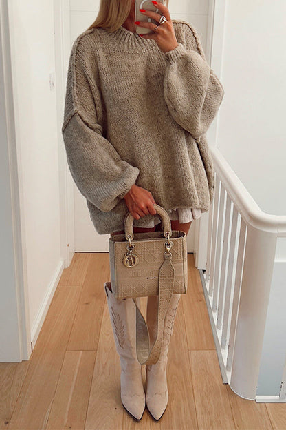 Kvinnors Casual Pullover Tröja med Drop Shoulder 6