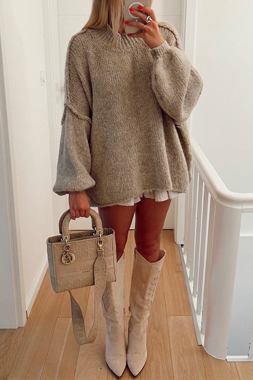 Kvinnors Casual Pullover Tröja med Drop Shoulder 7
