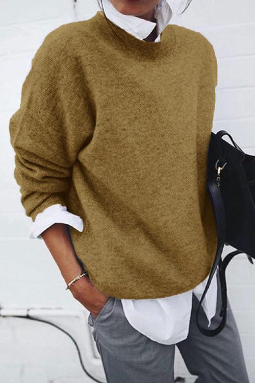 Kvinnors Casual Tröja med Krage Falsk Två Delar 4