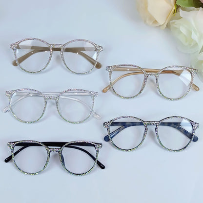 Kvinnors Cat-Eye Glasögon med Glittrande Detaljer 1