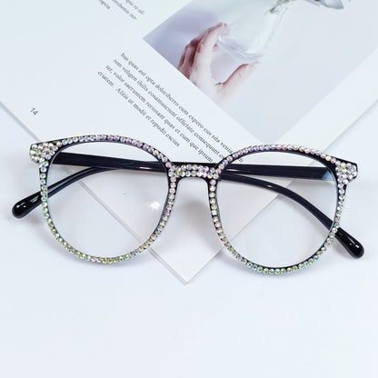 Kvinnors Cat-Eye Glasögon med Glittrande Detaljer 2