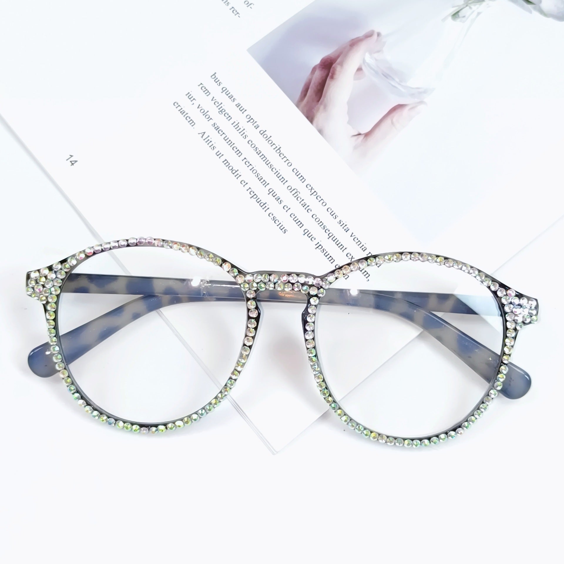 Kvinnors Cat-Eye Glasögon med Glittrande Detaljer 6