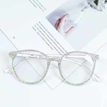 Kvinnors Cat-Eye Glasögon med Glittrande Detaljer 8