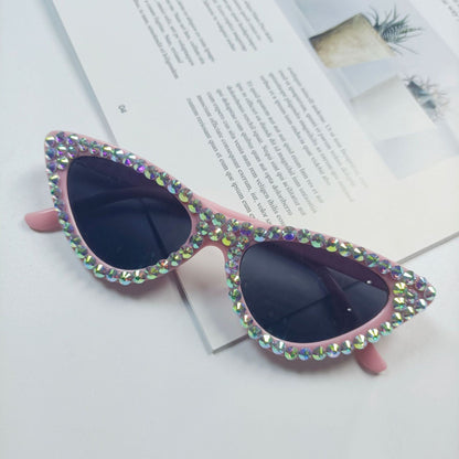 Kvinnors Cat-Eye Solglasögon med Glittrande Detaljer 10