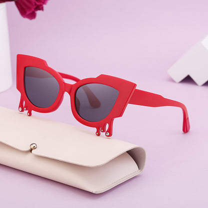 Kvinnors Cat Eye Solglasögon med Unik Design 3