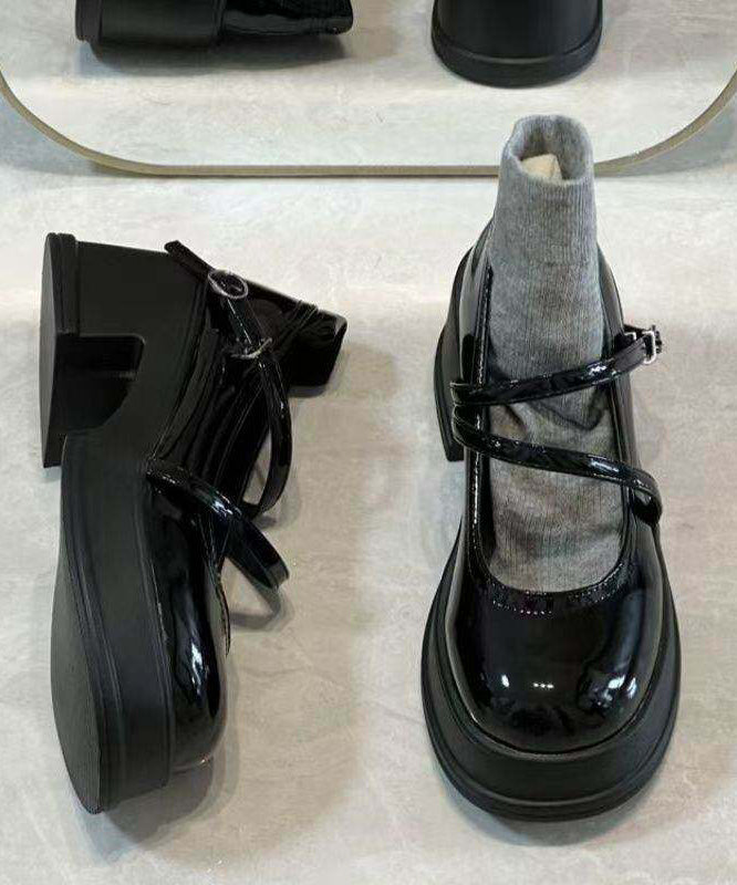 Kvinnors Chunky High Heels med Spänne 1