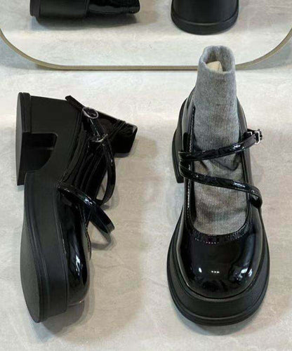 Kvinnors Chunky High Heels med Spänne 1