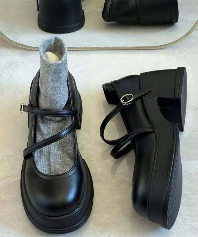 Kvinnors Chunky High Heels med Spänne 2