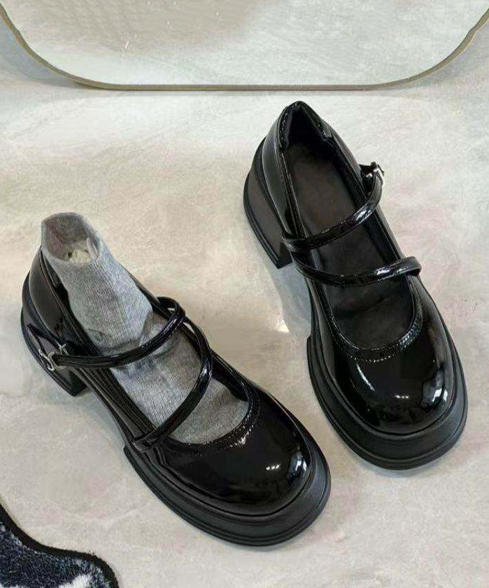 Kvinnors Chunky High Heels med Spänne 3